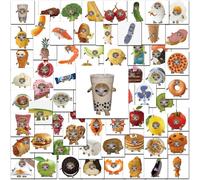 (10pcs random) 10/50Pcs Funny Meme Stickers Cat Food Decal Guitar Laptop Fridge Graffiti Skateboard Car Cute Kids Stickers Waterproof Vinyl Toy