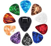 10Pcs Random Color Guitar Picks Holder Guitar Picks and Pick Holder Set Uklele Picks Acoustic Multifunction Celluloid for Guitar Lovers Accessories