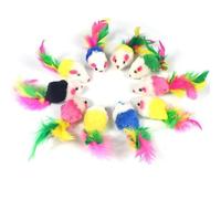 10pcs Random Color Plush Mouse Interactive Cat Toy For Indoor Kitten Play And Dental Health Cats To Chase Exercise