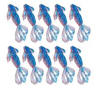 10PCS Realistic Shrimp Lures Flexible Construction Rhythm Meditative Scintillate for Attraction TPE Fishing with Internal Two Tone Jumping Lure Internal Reflective Topwater with Hidden Hooks Elastic