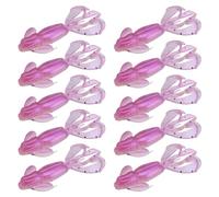 10PCS Realistic Shrimp Lures Flexible Construction Rhythm Meditative Scintillate for Attraction TPE Fishing with Internal Two Tone Jumping Lure Internal Reflective Topwater with Hidden Hooks Elastic