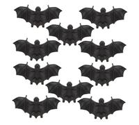 10pcs Realistic Soft Halloween Bats Creepy Decorative Prank Props for Halloween April Fool's Day and DIY Haunted House Decorations Plastic Miniatures for Crafts and Sensory Bins