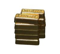 10Pcs Realistic Tiny Gold Brick Models Alloy Miniature Props For Photography And Creative Displays Dollhouses Gold