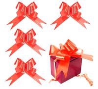 10pcs Red 50mm/5cm Large Ribbon Pull Bows for Party Wall, Gift Wraps, Christmas Trees, Wedding, Birthday Hampers Decoration Florist Pullbows