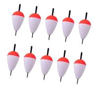 10Pcs Red And White Bobber Sea Fishing Float Bobber Sea Floating Buoys Stick Accessories Enduring Hard Foam Buoys