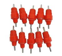 10Pcs Red Automatic Poultry Easy Installation Watering Nipples Chicken Drinkers,Easy to Clean and Store Chicken Waterer Nipples,Poultry Feeding and Watering Supplies