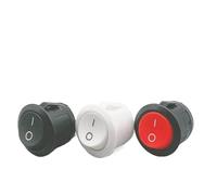 10pcs Red Black White ON/OFF Round Rocker Toggle Switch 6A/250VAC 10A 125VAC Plastic Push Button Switch(70R)