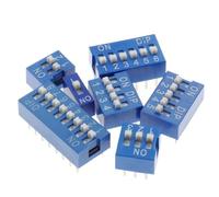 10PCS Red, Blue Toggle Switch Spacing 2.54MM DIP Dial The Code Switch 1 2 3 4 5 6 7 8 9 10 12 PIN Quick Switch IDGTTLDF(Beige,10pcs 10p)