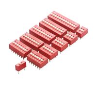 10PCS Red Blue Toggle Switch Spacing 2.54MM DIP Dial The Code Switch 1 2 3 4 5 6 7 8 9 10 12 PIN Quick Switch(Red,DIP_10PCS_3P)