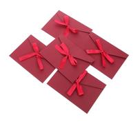 10pcs Red Bow Tie Postcard Envelope Thickened Paper Card Holder