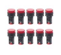 10Pcs Red Button 22mm Panel LED Power Indicator Signal Light Lamp AD16-22 12V 24V 110V 220V IDGTTLDF(AC100V)
