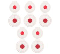10pcs Red Center Practice Target for Shooting Drills and Competitions | PU Faux Leather, Four Layer Thickened Build, High Contrast White Red Design, for Pellet Foam Darts