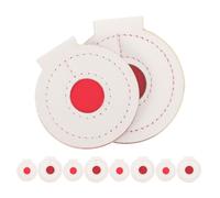 10pcs Red Center PU Shooting Targets for Hunting Practice Drills | Four Layer Faux Leather Discs, White and Red High Contrast Design, Portable Setup for Beginners