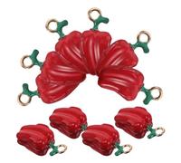 10pcs Red Chili Pepper Alloy Pendant for Necklace and Bracelet Making | Miniature Lifelike Charm, DIY Decoration for Crafts, Stylish Versatile Use, Fade Resistant Alloy Finish