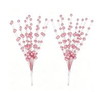 10pcs Red Glitter Berry Stems 15.75in for flexible Bendable Christmas Picks | Plastic material reusable for holiday arrangements Christmas trees wreaths centerpieces vibrant red glitter coating