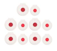 10pcs Red Heart Shooting Targets for Outdoor Practice, Four Layer PU | Faux Leather Discs, High Contrast White Background with Bold Red Centre, for Training Drills and Range Instructors
