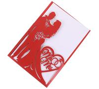10pcs Red Hollow Wedding Invitation Cards Paper Sleeves | Lovely Paper, Proper Size for Invitation Details, Party and Dinner Use, Valentine's Day and Wedding Events