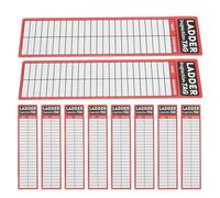 10pcs Red Ladder Safety Inspection Tags Weatherproof Vinyl | Date Grid, Wear Resistant Adhesive Sheet, Office and Industrial Use, Equipment and Scaffold Checks
