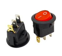 10pcs Red Light ON-OFF SPST Round Rocker Switch 6A/250V 10A/125V AC IDGTTLDF