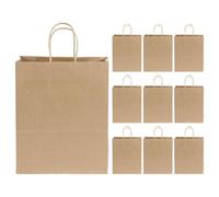 10pcs Red Paper Gift Bags with Handles, Thick Rectangular Carry Bags | Paper Material, Easy Carrying Design, for Birthday Takeout Use, Suitable for Books and Frames