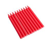 10pcs Red Paraffin Taper Candles Long Pole Emergency Lighting | Minimises Dripping and Soot, Suitable for Candle Holders, Survival Kits, Power Outages, Theme Parties and Christmas