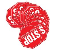 10pcs Red Pvc Stop Floor Decal Set, Please Wait Here Signs for Stores
