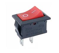 10Pcs Red Rocker Switches, SPST ON/Off 2-Pin Toggle Switch for Industrial Control Panels, 3A 250VAC / 6A 125VAC, Snap-in Mount 10x15mm, PA66 HOU