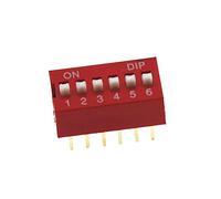 10PCS Red Toggle Switch Spacing 2.54MM DIP Dial The Code Switch 1 2 3 4 5 6 7 8 9 10 12 PIN Quick Switch (Color : Red, Size : 12) (Color : Red, Size : 1)