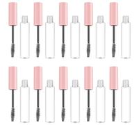 10pcs Refillable Mascara Tube Pink 10ml with Wand Plastic | Body Shows Level, Tight Lid Seal, Leakproof Design, for Travel Touch Ups and Beginners