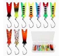 10pcs Reflective Curved Spoon Lure for Trout Carp Minnow with 360 Degree Light Reflection and Lifelike Left Right Sway in River Lake Fishing (A- 1.2g)