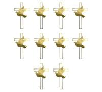 10pcs Religious Crossed And Doves Cake Decoration Insert For Birthday Party Christening Event Decorative Cake Toppers No Assembly Decoration