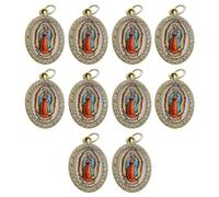 10Pcs Religious Oval Metal Pendant Charm - Durable Craftsmanship, Multi-Purpose Use for Necklaces, Keychains, Jewelry Making - Ideal for Crafters & Gift