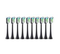 10pcs Replacement Brush Heads,Compatible for SOOCAS X3 X5 V1 X3U Soft Bristle Electric Toothbrush(10pcs Black)