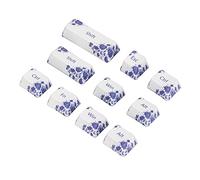 10PCS Replacement DIY Keycaps with Shift/ESC/Ctrl/Alt/Win/Fn Keycap, Blue and White Porcelain Style PBT Keycaps for Most 61/87/104/108 Digit Mechanical Keyboards