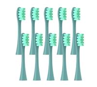 10pcs Replacement Heads Compatible for Oclean Flow/X/X PRO/ Z1/ F1/ One/Air 2 /SE Brush Heads Soft Dupont Sonic Toothbrush Vacuum Bristle(10pcs Green)