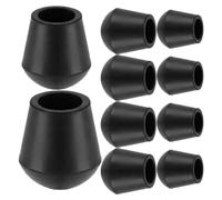 10pcs Replacement Rubber Tips for Folding Seat Cane, 19mm 22mm Black | Folding Cane Chairs and Senior Cane Chairs, Indoor Tile Floors, Stability and Floor Protection