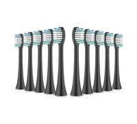 10pcs Replacement Toothbrush Heads ，Compatible for Aquasonic Black Series Pro Vibe Duo Refill Nylon Bristles(10pcs Black)