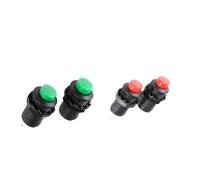 10Pcs Reseting Non-locking Push Button Switch 2 Pin 250V 1.5A Patch Round Switch Red Green rocker switch(10 Green)