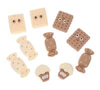 10pcs Resin Candy Cookie Charms for Hand Account and Scrapbook Decorating, Lightweight Solid Miniature Accessories for DIY Hair Clips and Craft Supplies