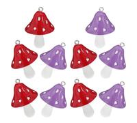 10pcs Resin Mushroom Charms for Keys and Keychain DIY Projects Party