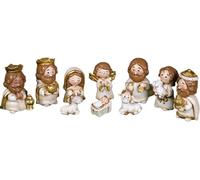 10Pcs Resin Nativity Figurine Set,Christmas Nativity Scene Figurine Set Mini Nativity Tabletop Scenes Ornaments Baby Jesus Statue for Christmas Decoration, Religious Gift (White Set)