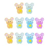 10pcs Resin Piggy Figurines Night Glow, Mini Resin Animals Glow in The Dark Tiny Resin Figures Variety Pack to Hide for Fish Tank Aquarium Fairy Garden Accessories Decorations (10pcs Mouse)
