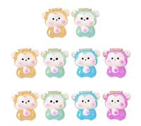 10pcs Resin Piggy Figurines Night Glow, Mini Resin Animals Glow in The Dark Tiny Resin Figures Variety Pack to Hide for Fish Tank Aquarium Fairy Garden Accessories Decorations (10pcs Monkey)