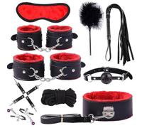 10Pcs Restraint Set for Adult Sex Training -UKGC01ZP，Red，Same &Cheaper：B