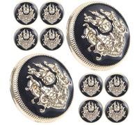 10pcs Retro Alloy Metal Buttons for Coats Jackets, 32l 20mm | Decorative Sew on Fasteners, Back Holes Design, for Sewing Lovers and Craft Projects