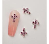 10Pcs Retro Cross Nail Charm Alloy Rhinestones Cross Charms Punk Gothic Nail Art Supplies For Acrylic Punk Gothic Art Supplies