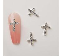 10Pcs Retro Cross Nail Charm Alloy Rhinestones Cross Punk Gothic Nail Art Supplies For Acrylic Nail Alloy Rhinestones