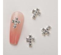 10Pcs Retro Cross Nail Charm Alloy Rhinestones Cross Punk Gothic Nail Art Supplies For Acrylic Nail Alloy Rhinestones