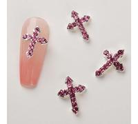 10Pcs Retro Cross Nail Charm Alloy Rhinestones Cross Punk Gothic Nail Art Supplies For Acrylic Nail Alloy Rhinestones