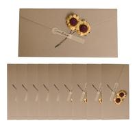 10PCS Retro Kraft Paper Gift Envelopes with Handmade Dried Flower Blank Long Invitation Envelopes V Flap Money Envelope with Sticker Handmade Paper Fancy Envelope for Wedding Festival Party